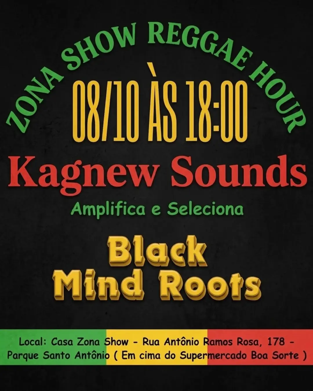 Flyer de Kagnew Sounds e Black Mind Roots