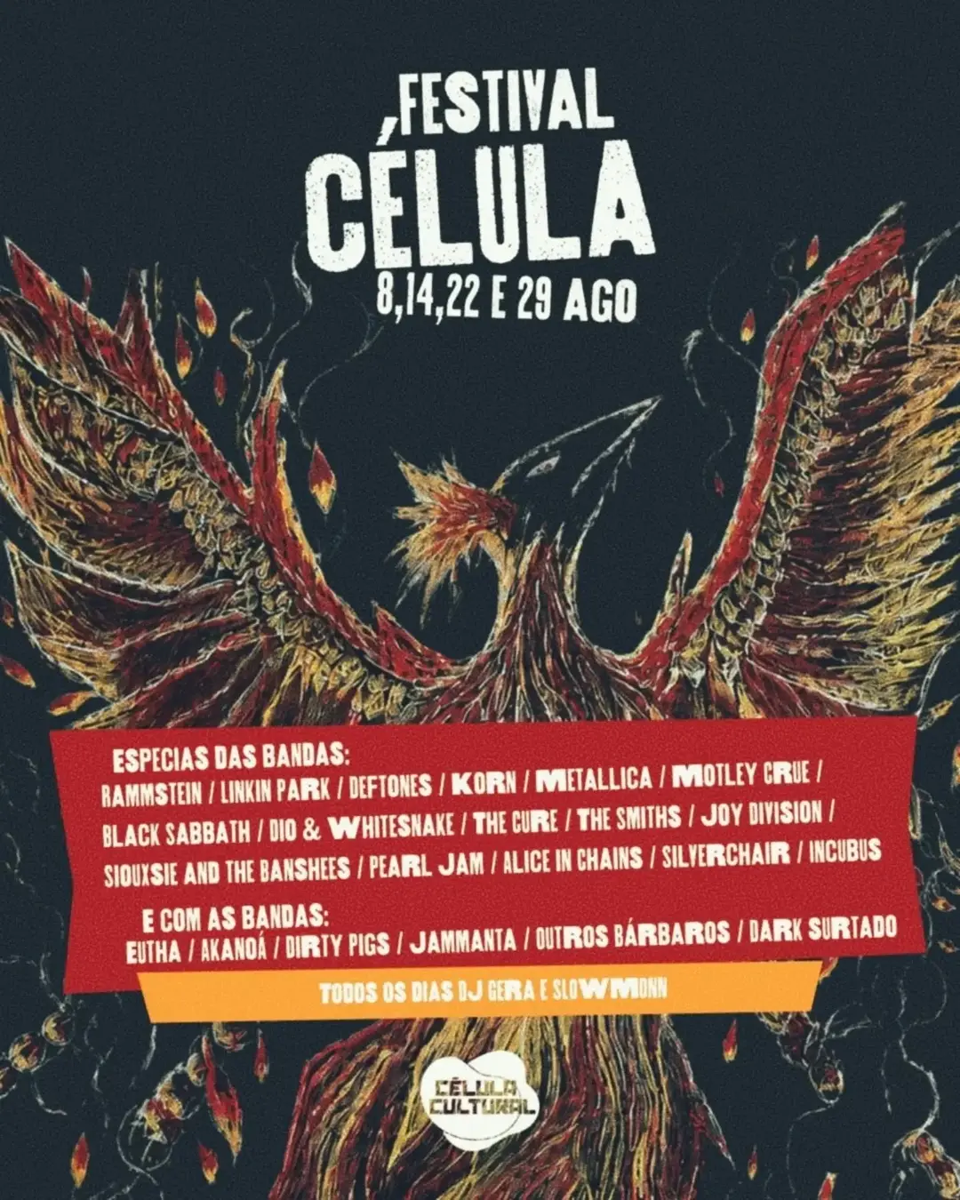 Flyer de LP Project, Koi no Yokan, Korn Flakes e mais 2 artistas