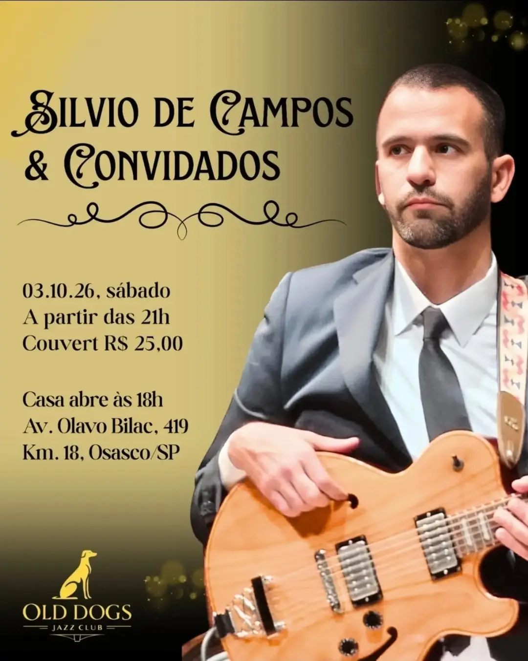 Flyer de Silvio de Campos e mais 3 artistas