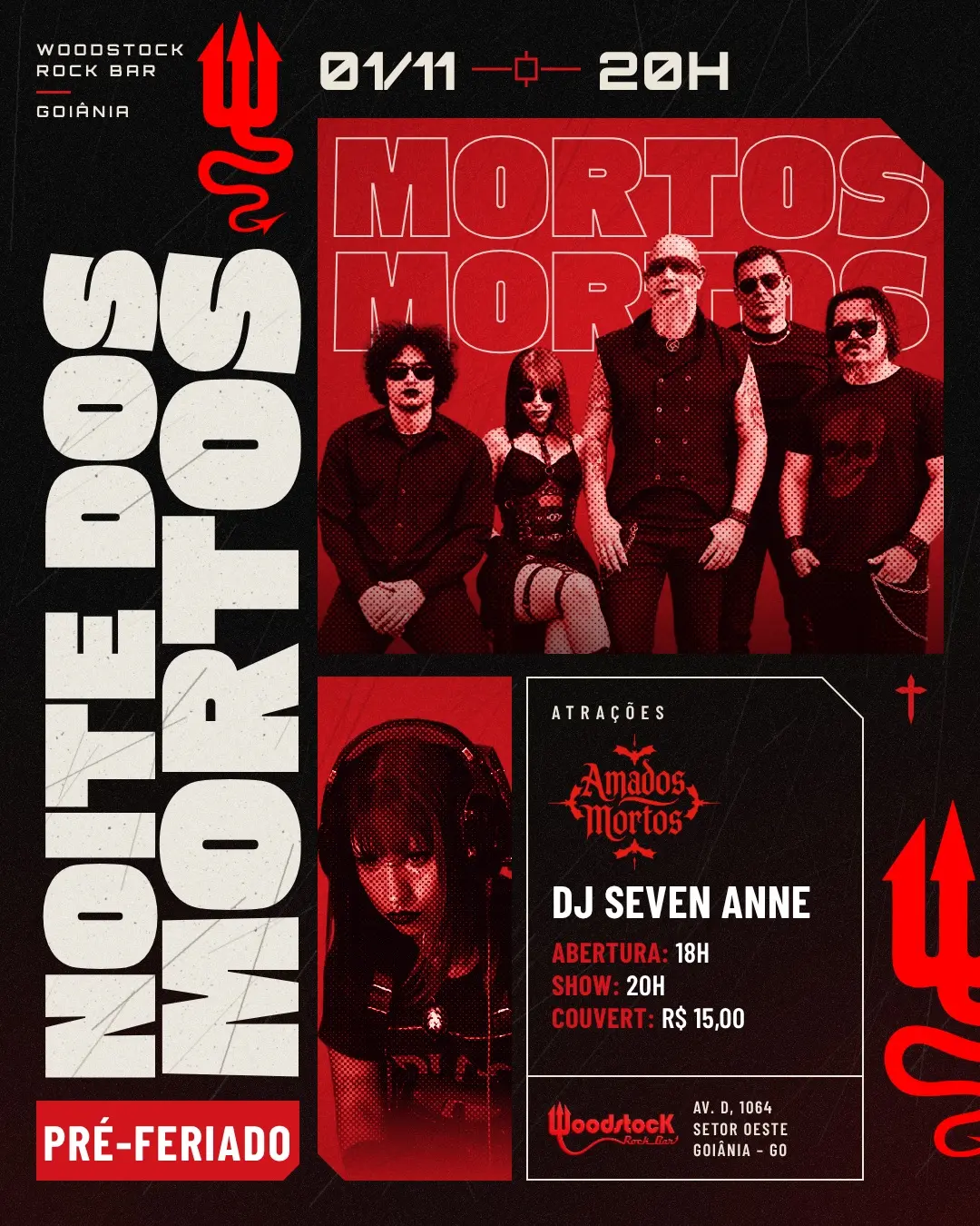 Flyer de Amados Mortos e Seven Anne