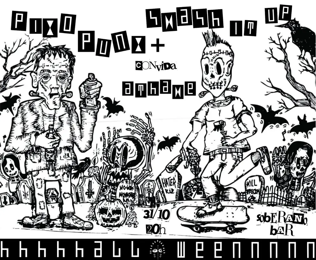 Flyer de Athame, Tatiana Trad, PIXO PUNX e SMASH IT UP