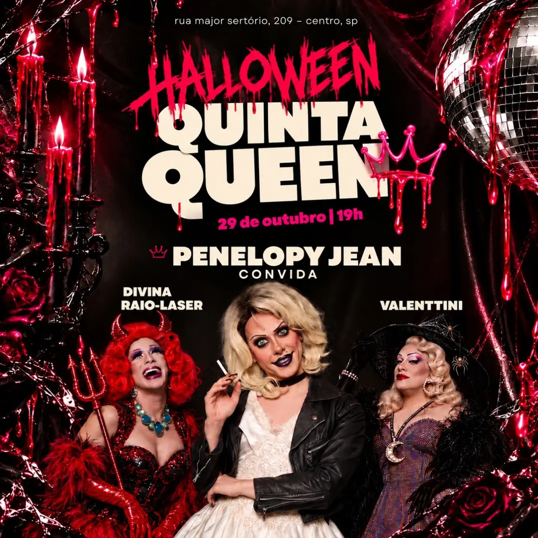 Flyer de Valenttini Drag, Penelopy Jean e Eusoudivina