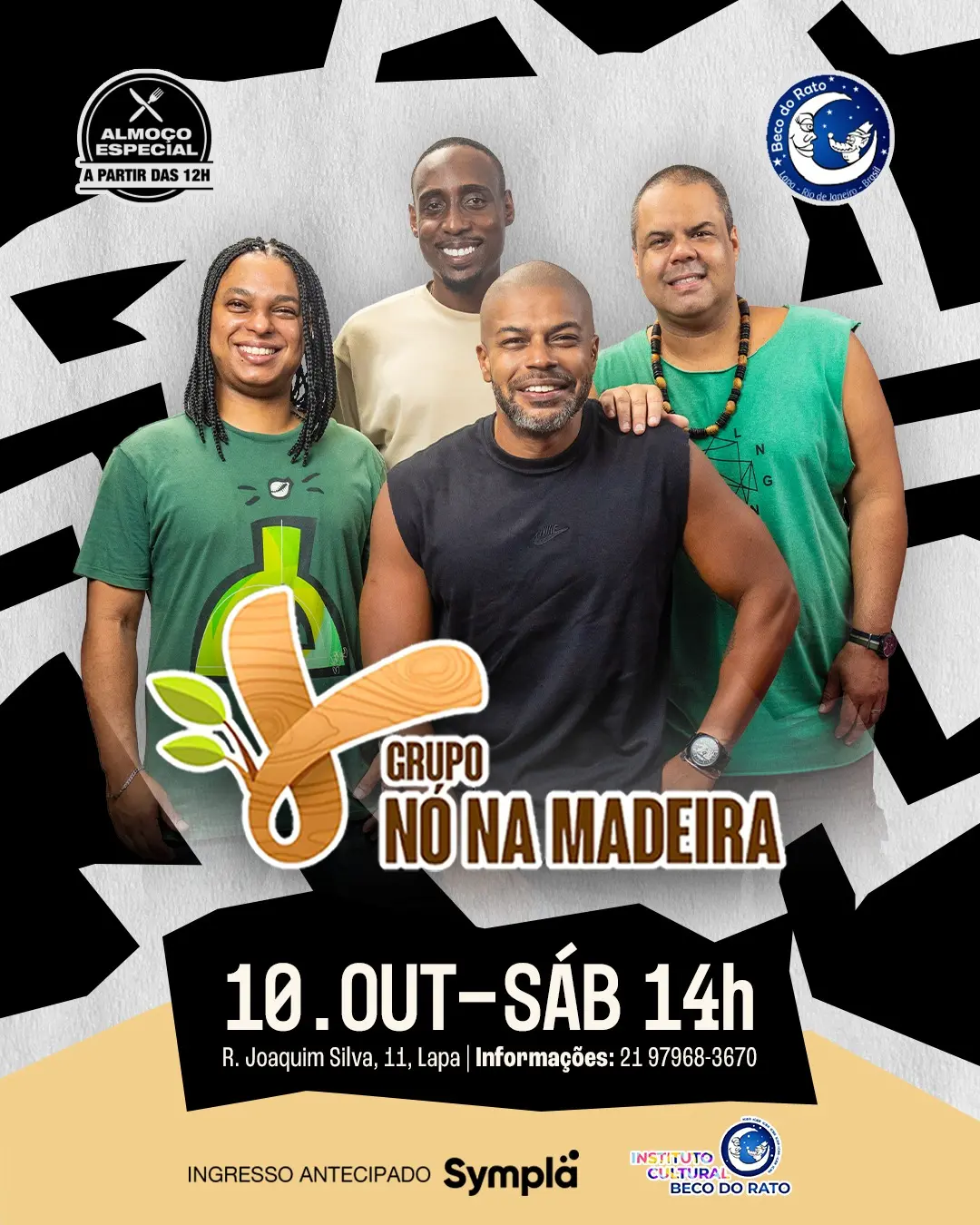 Flyer de Nó na Madeira e Roda de Samba