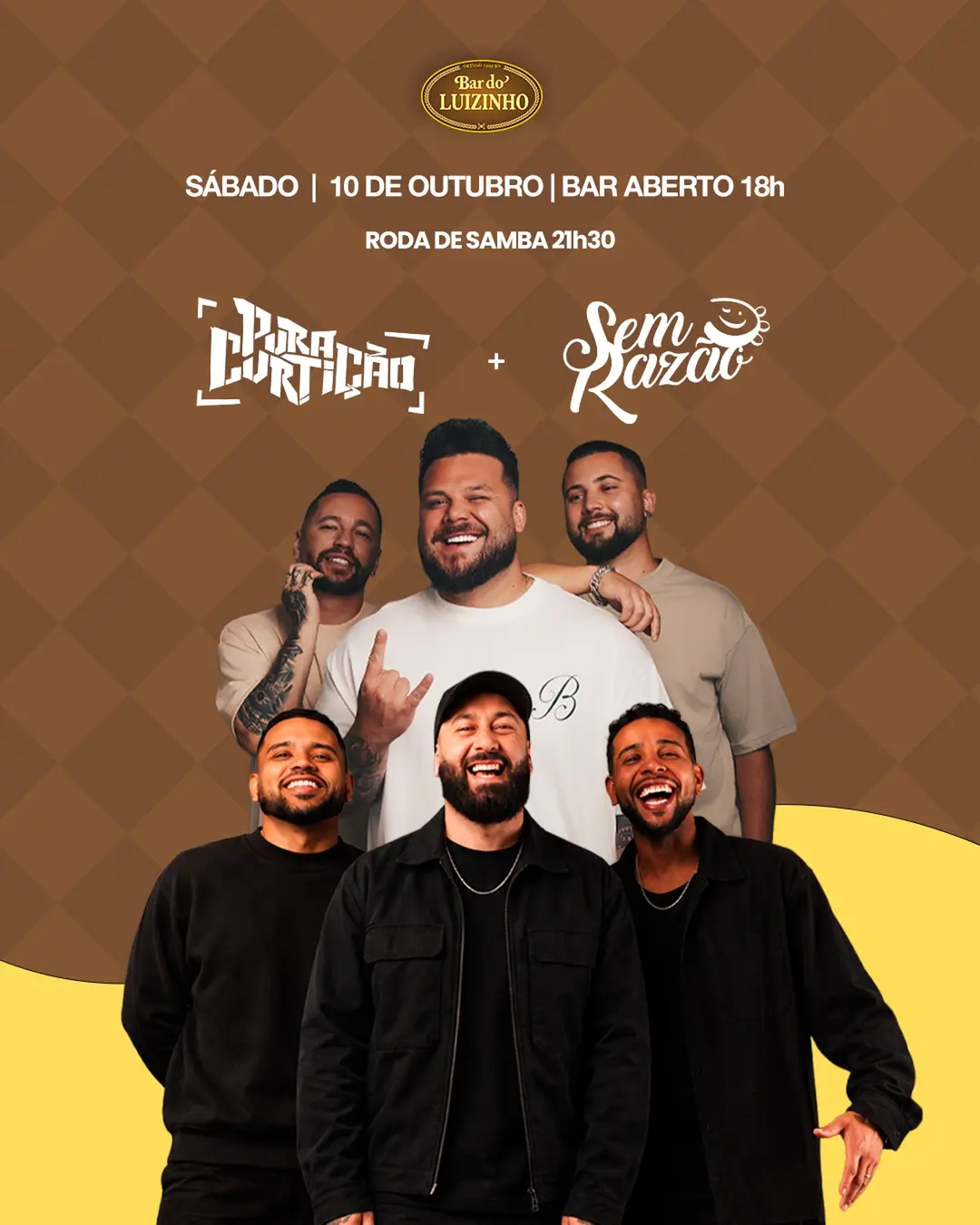 Flyer de Grupo Pura Curticão e Banda Sem Razão
