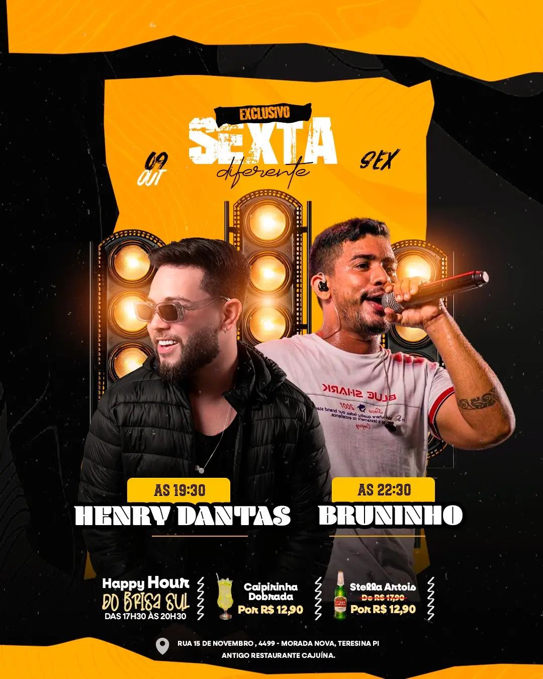 Flyer de Bruninho e Henry Dantas