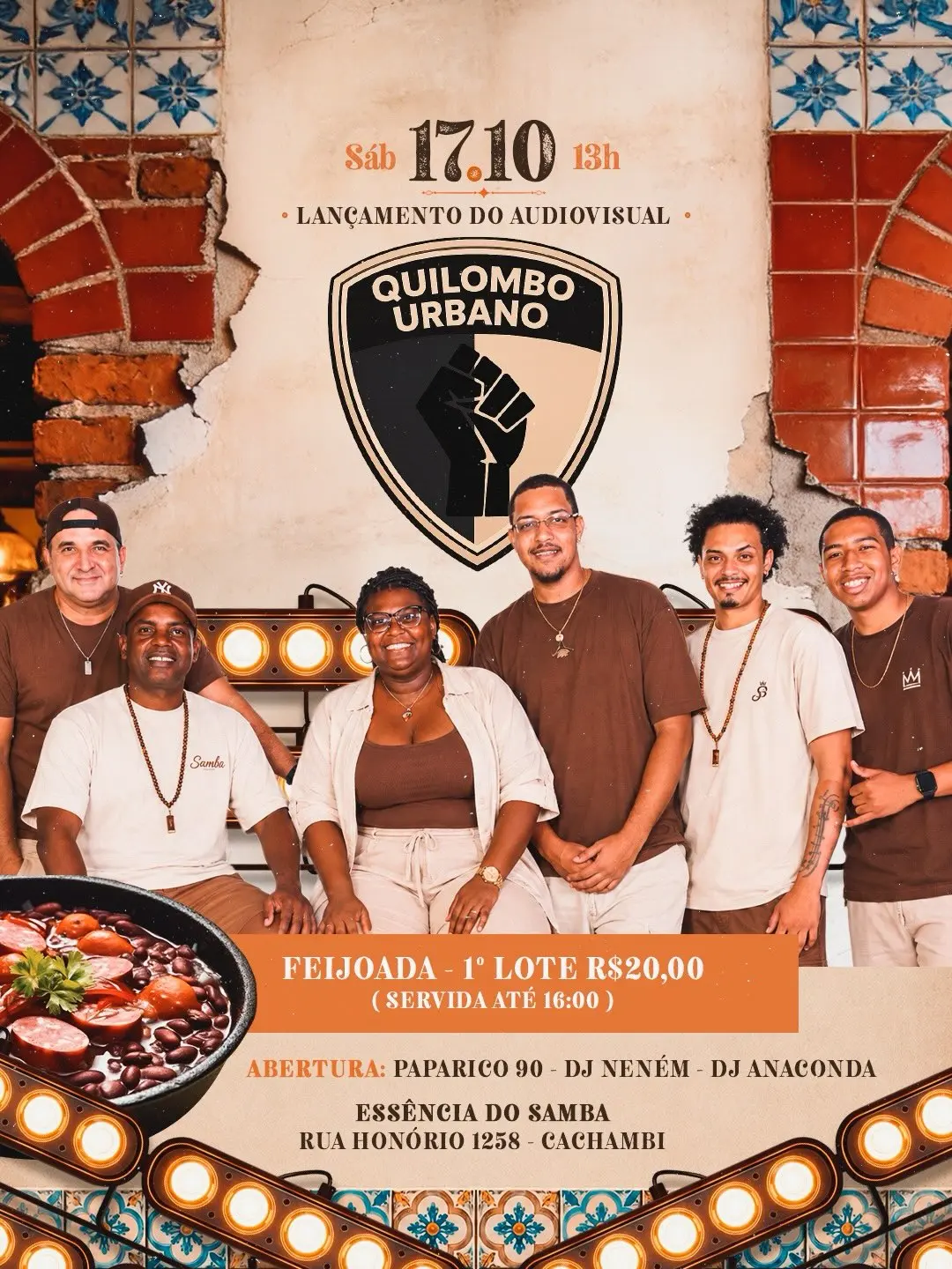 Flyer de Grupo Quilombo Urbano, Paparico 90 e mais 2 artistas