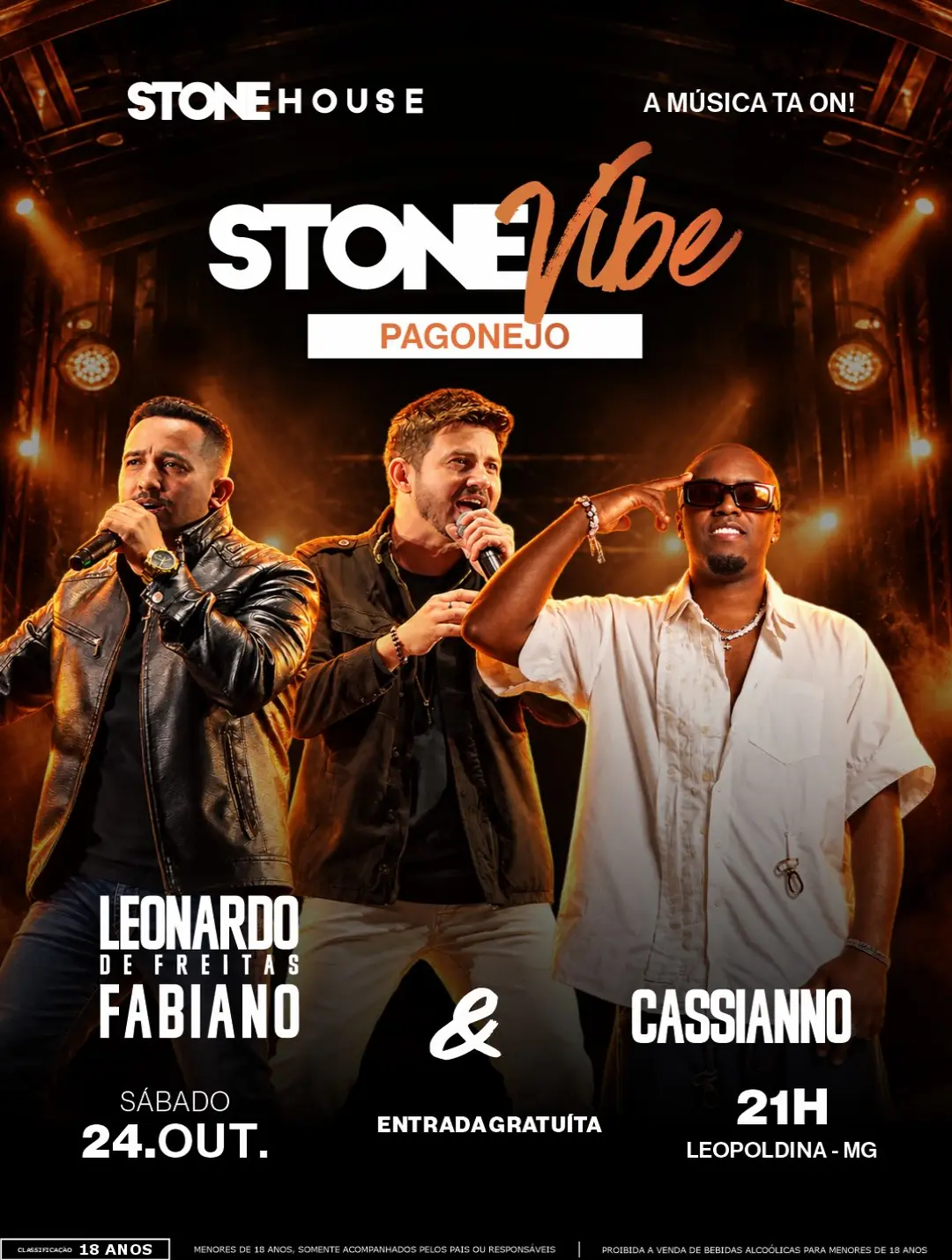 Flyer de Cassianno e Leonardo de Freitas & Fabiano