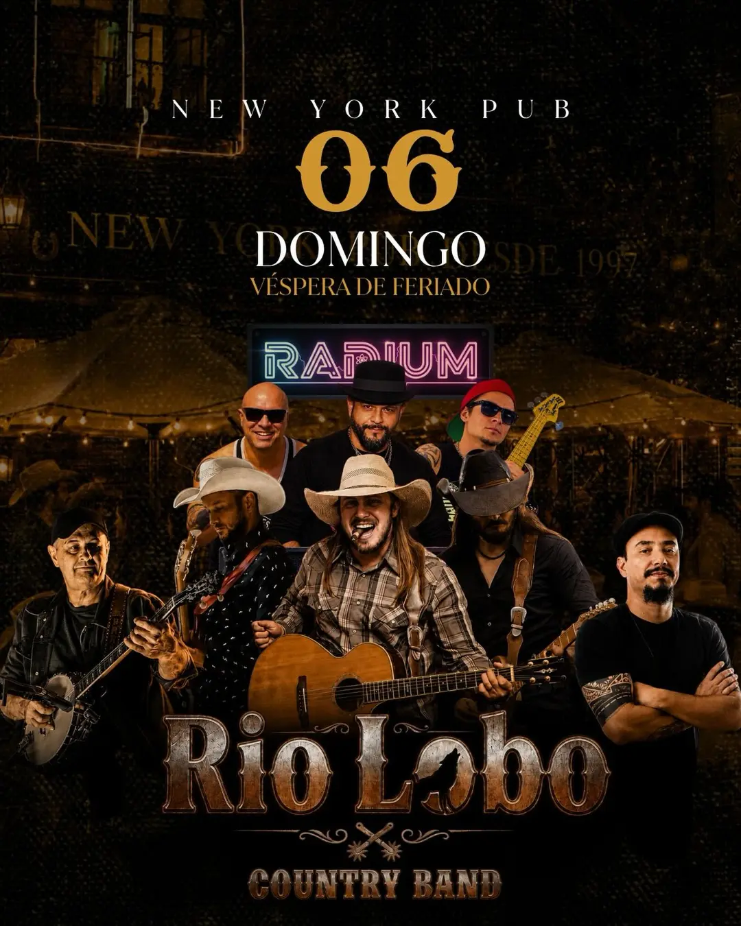 Flyer de Rio Lobo e Banda Radium