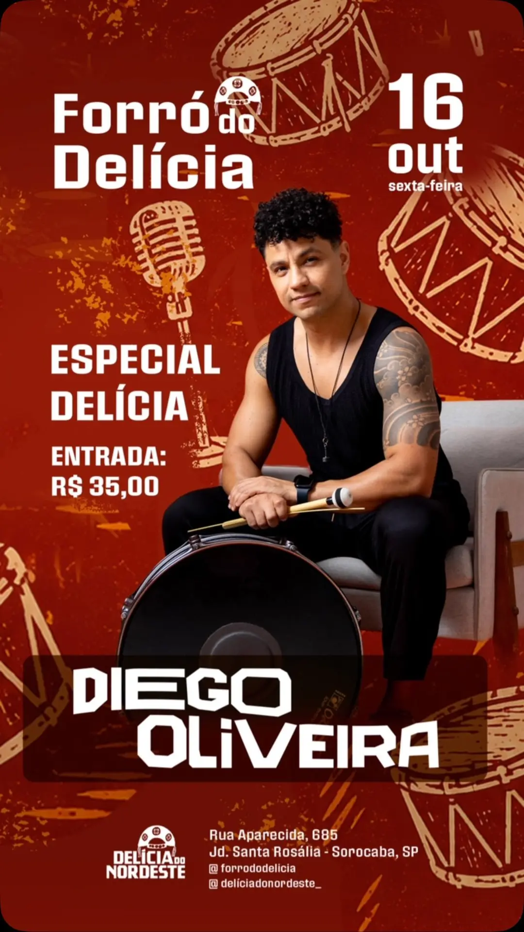 Flyer de Diego Oliveira