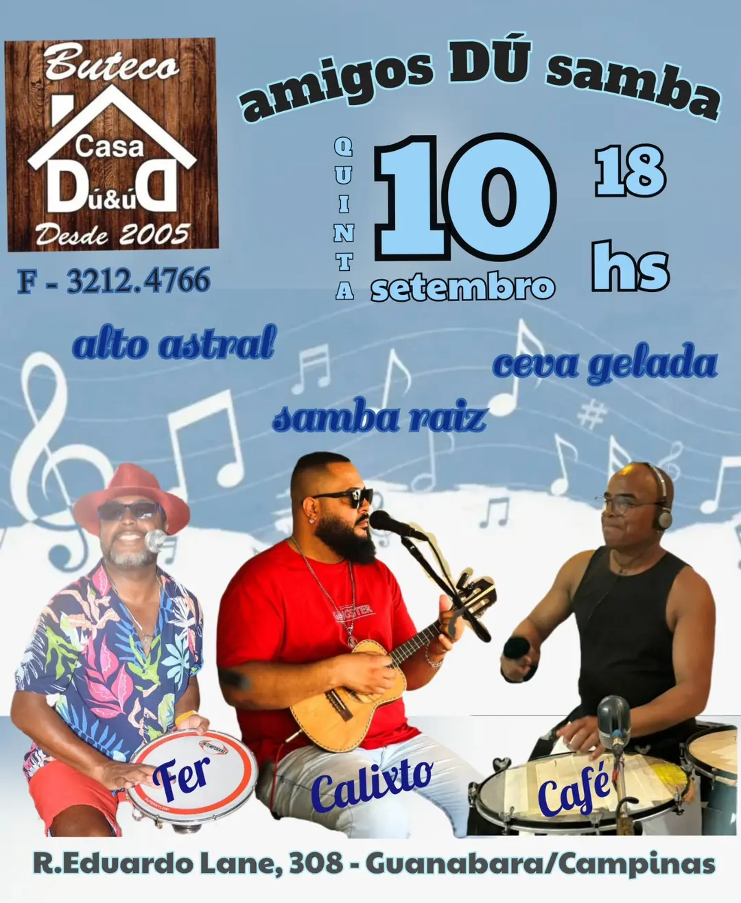 Flyer de Fer do Pan, Edson Calixto e Adilson Café