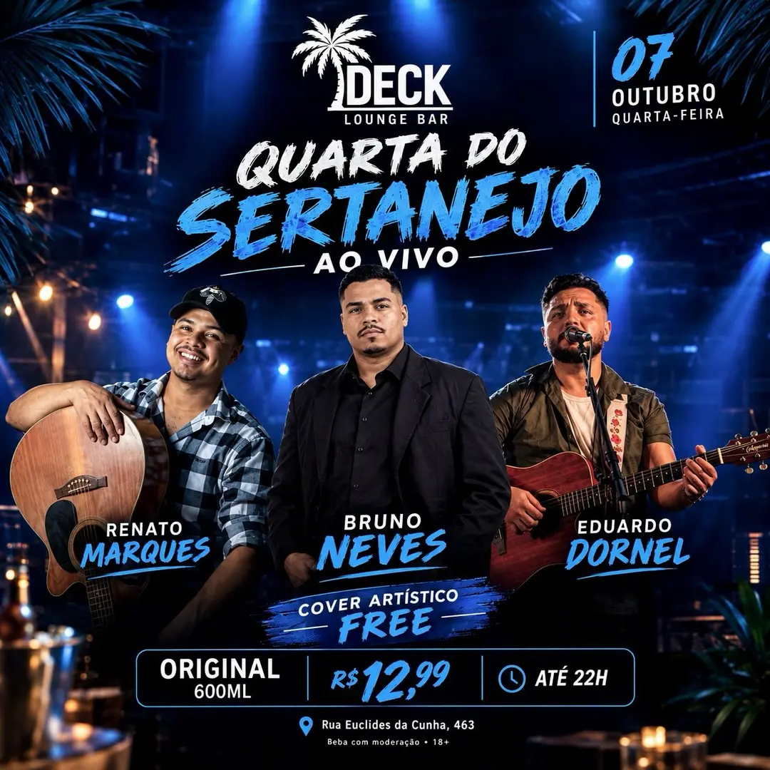 Flyer de Bruno Neves, Renato Marques e Eduardo Dornel
