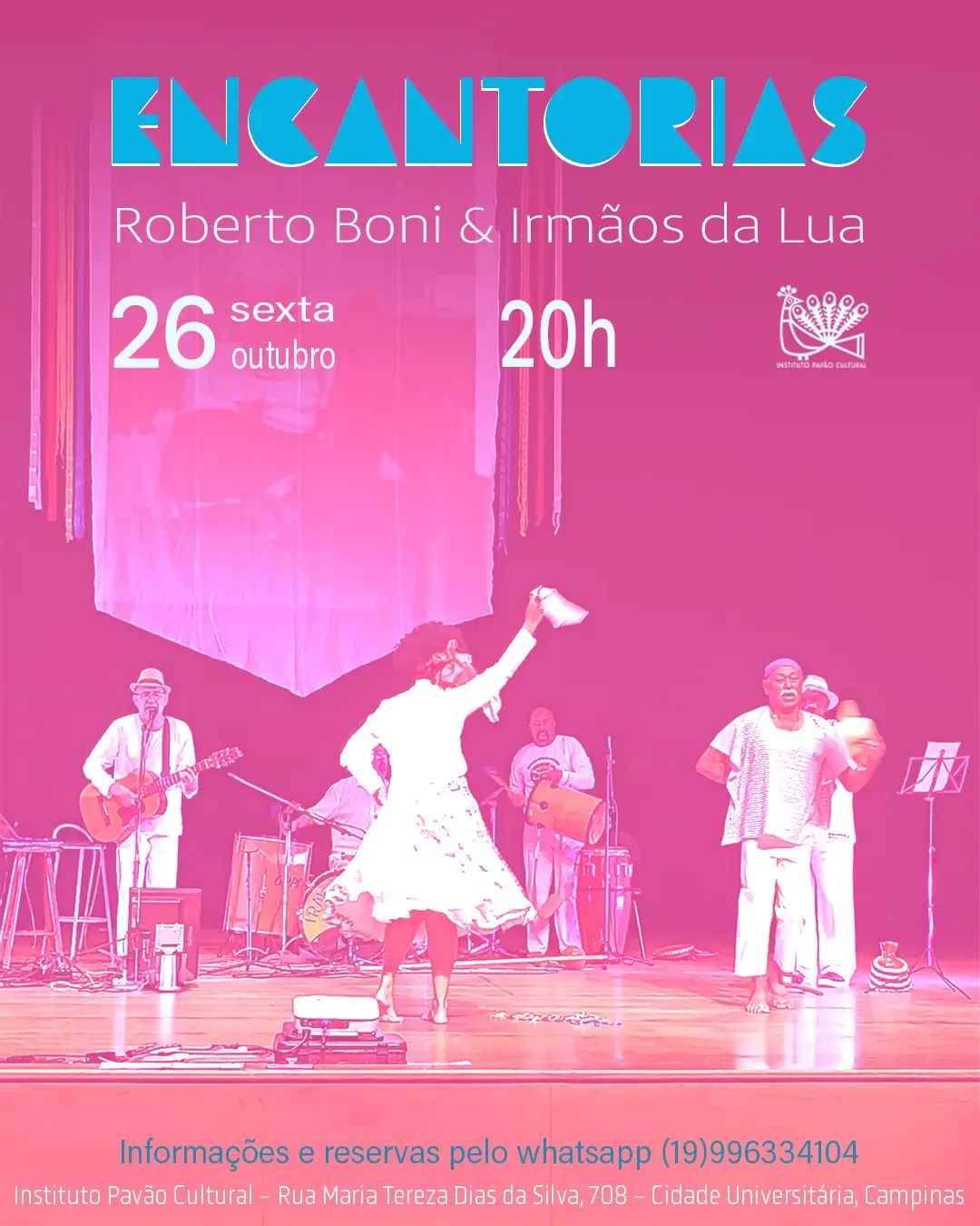Flyer de Irmãos da Lua e Roberto Boni