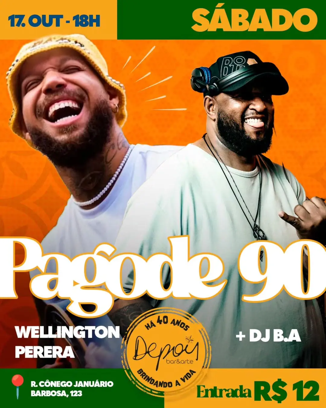 Flyer de Wellington Perera e DJ B.A