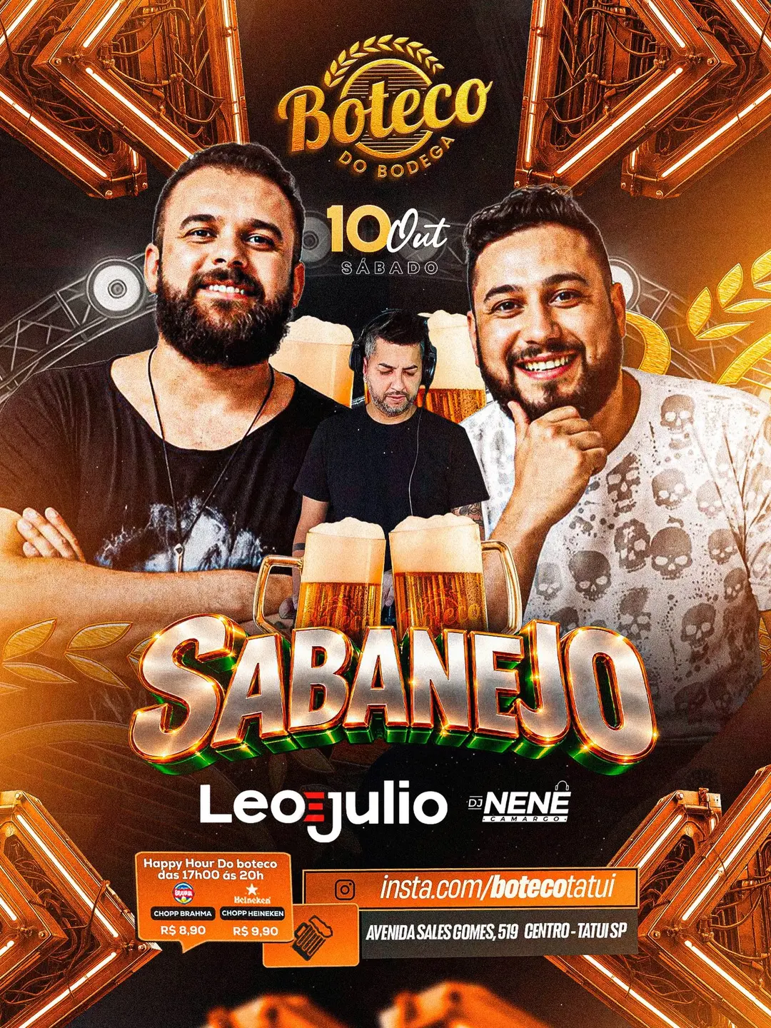 Flyer de Léo e Julio e DJ Nenê