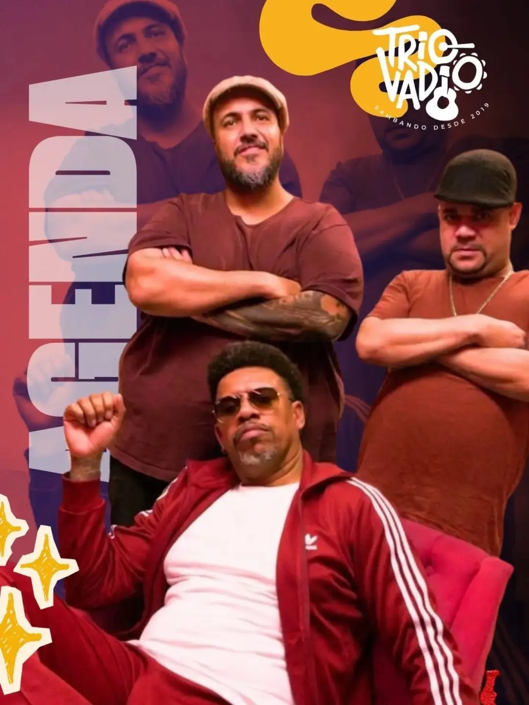 Flyer de Trio Vadio, Cafuçú e DJ Rafamira