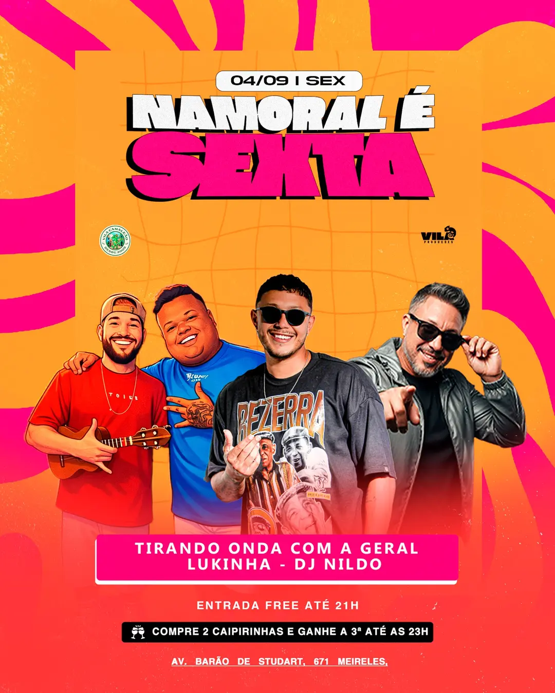Flyer de Lukinh'a, Tirando Onda com a Geral e DJ Nildo