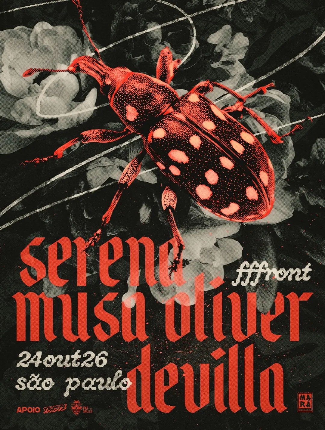 Flyer de Serena, Banda Devilla e Musa Oliver