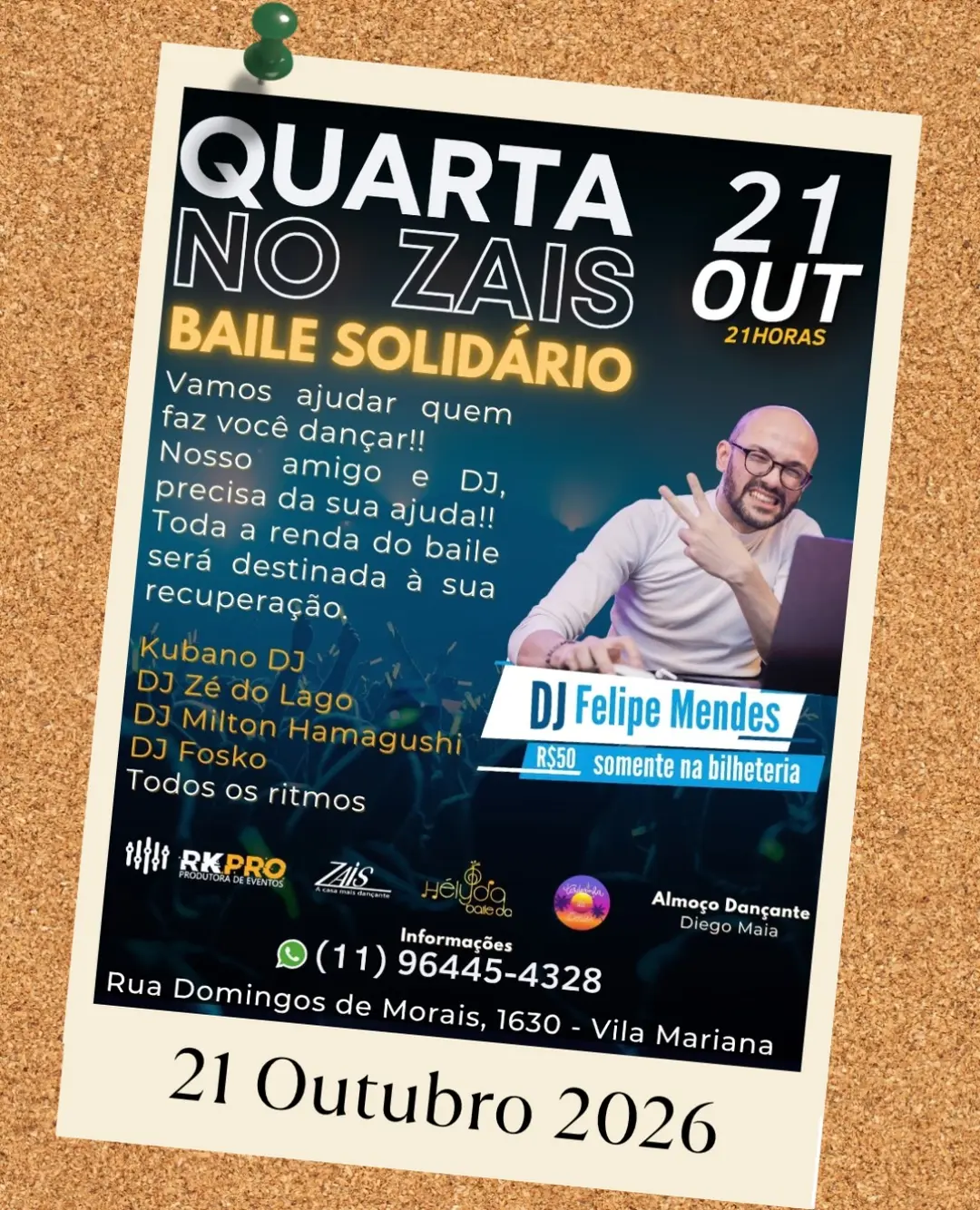 Flyer de Kubano DJ, DJ ZÉ DO LAGO e mais 2 artistas