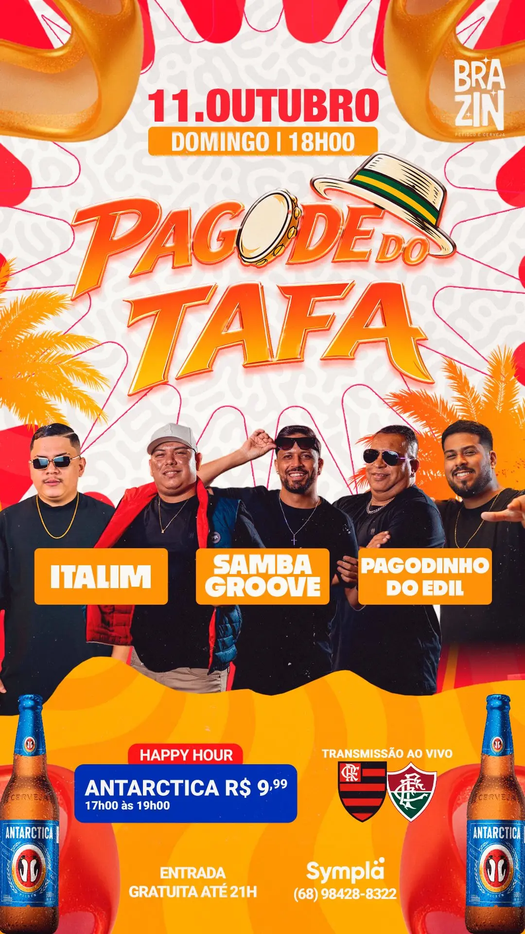 Flyer de Samba Groove, Italim e Pagodinho do Edil