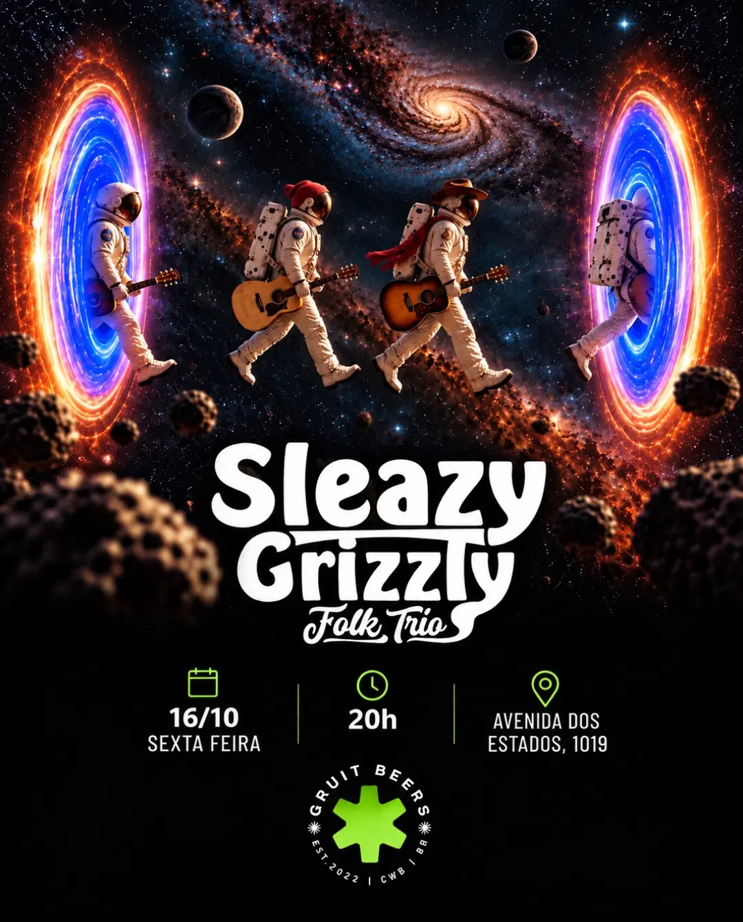 Flyer de Sleazy Grizzly Folk Trio