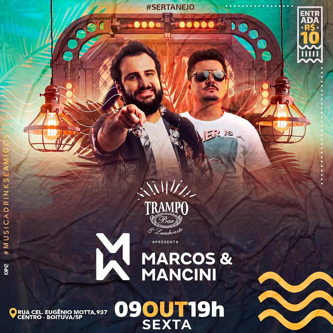 Flyer de Marcos e Mancini