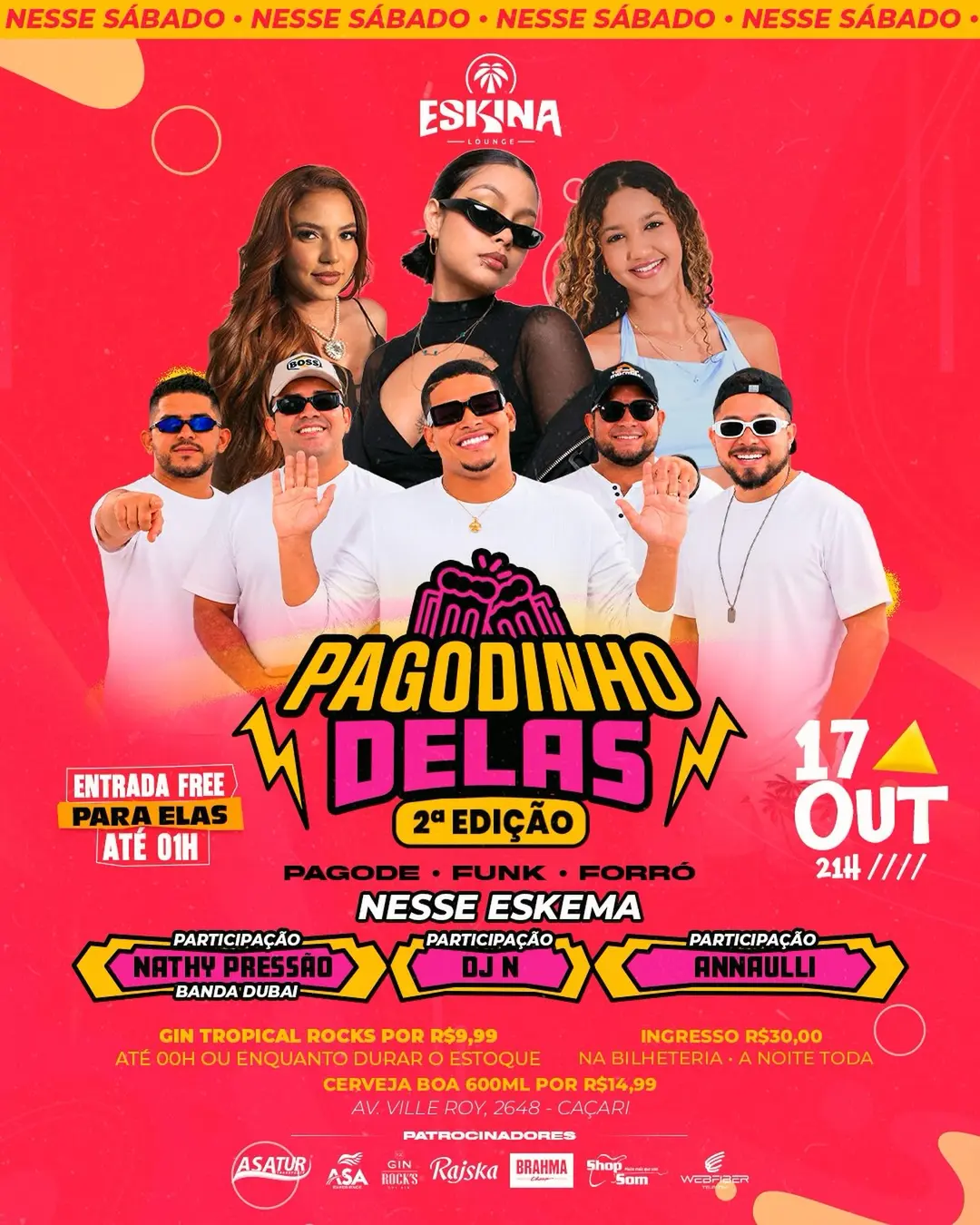 Flyer de Banda Dubai, Nathy Pressão, DJ N e Annaulli