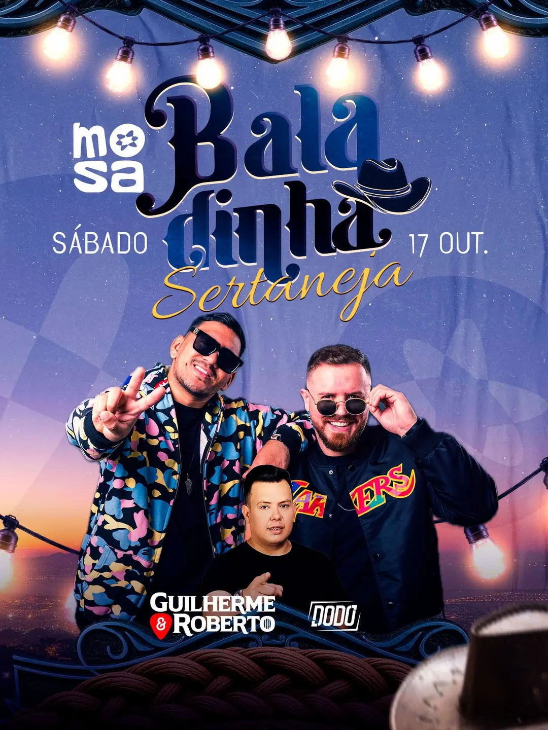 Flyer de Guilherme e Roberto e DJ Dodô