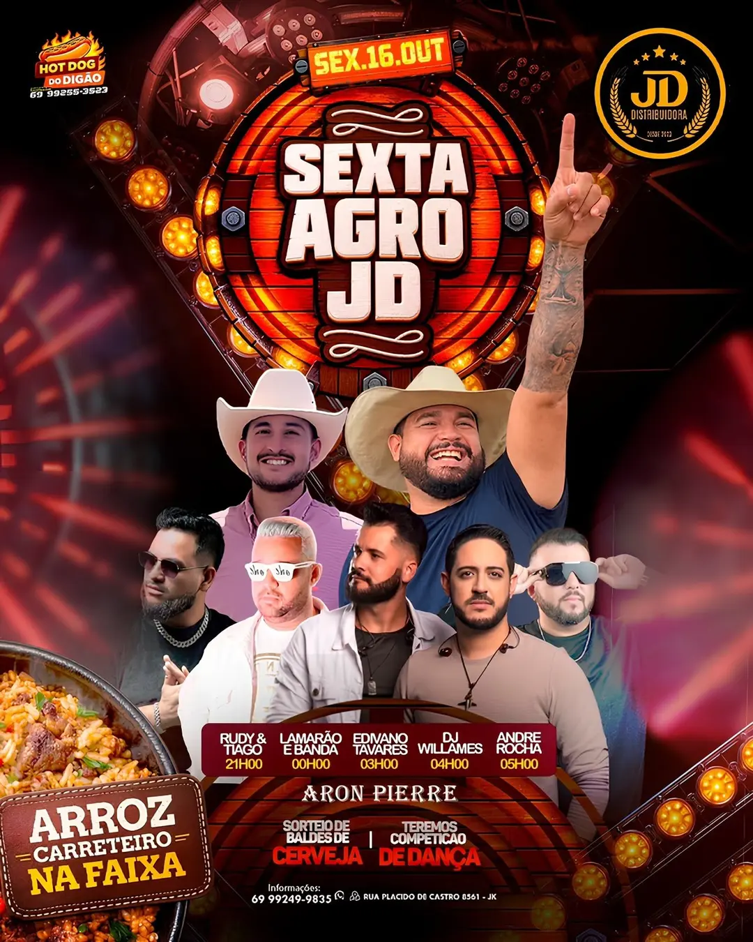 Flyer de Rudy & Tiago, Edivano Tavares e mais 4 artistas