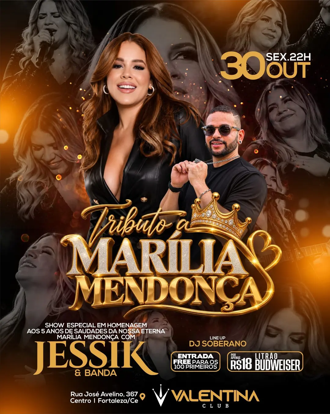 Flyer de Jessik, Witalo dos Santos e Marília Mendonça