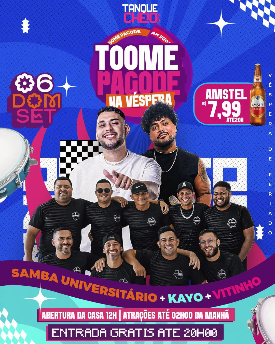 Flyer de Vitinho, Samba Universitário e Kayo