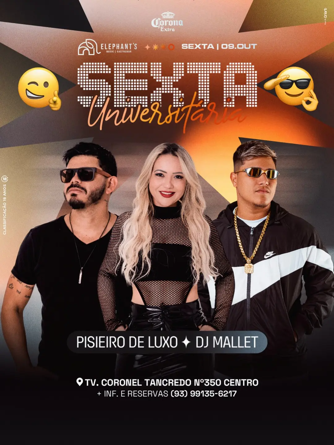 Flyer de Pisiero de Luxo e DJ Mallet