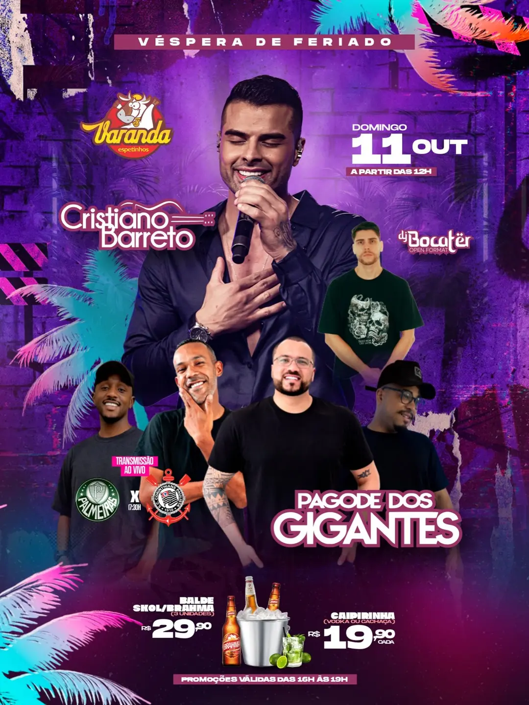 Flyer de PDG, Mateus Bocater e Cristiano Barreto