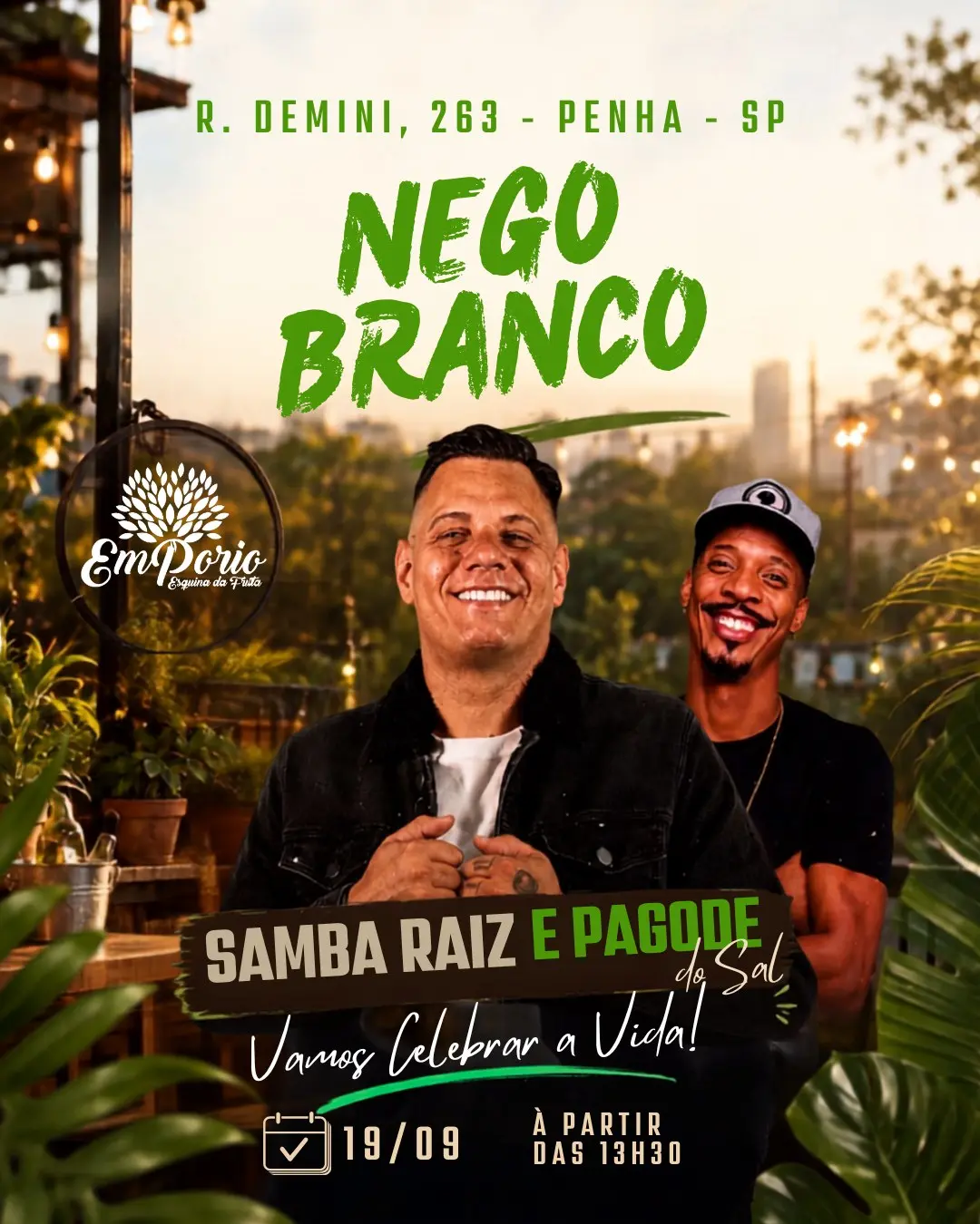 Flyer de Pagode do Sal, Sall e Nego Branco