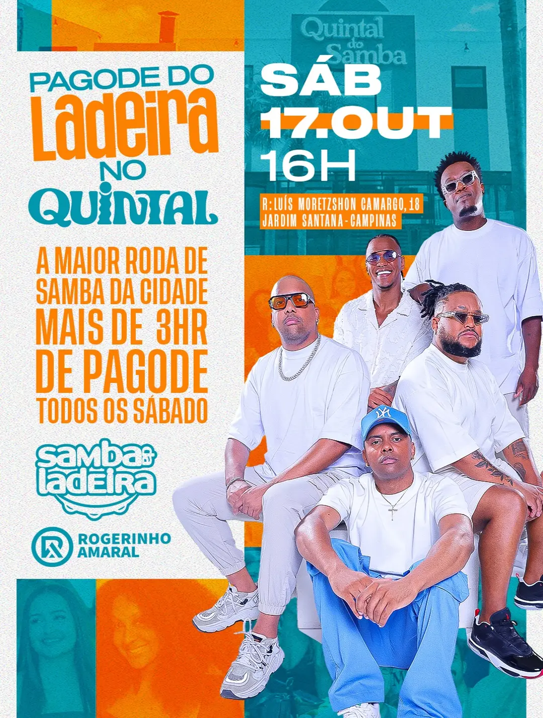 Flyer de Samba da Ladeira e Rogerinho Amaral