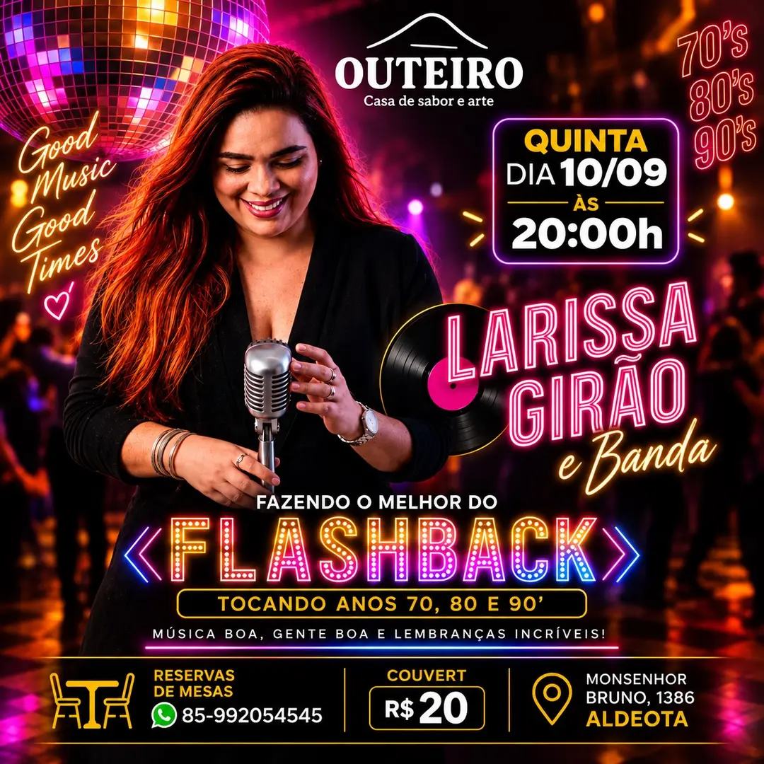 Flyer de Larissa Girão e Banda