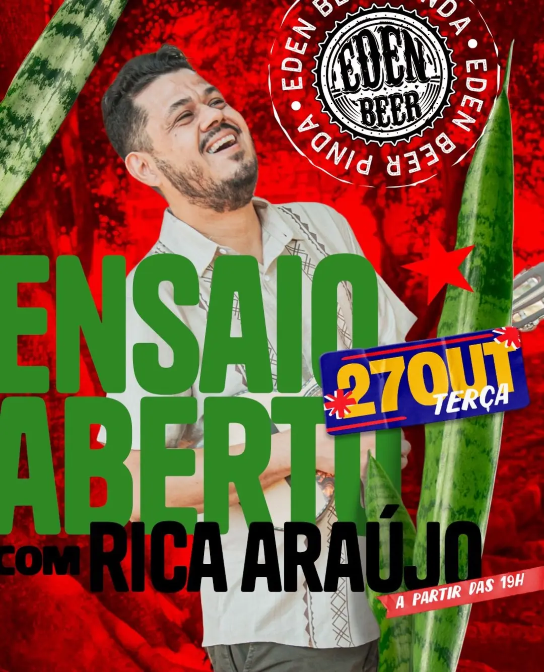 Flyer de Rica Araújo e Roda de Samba