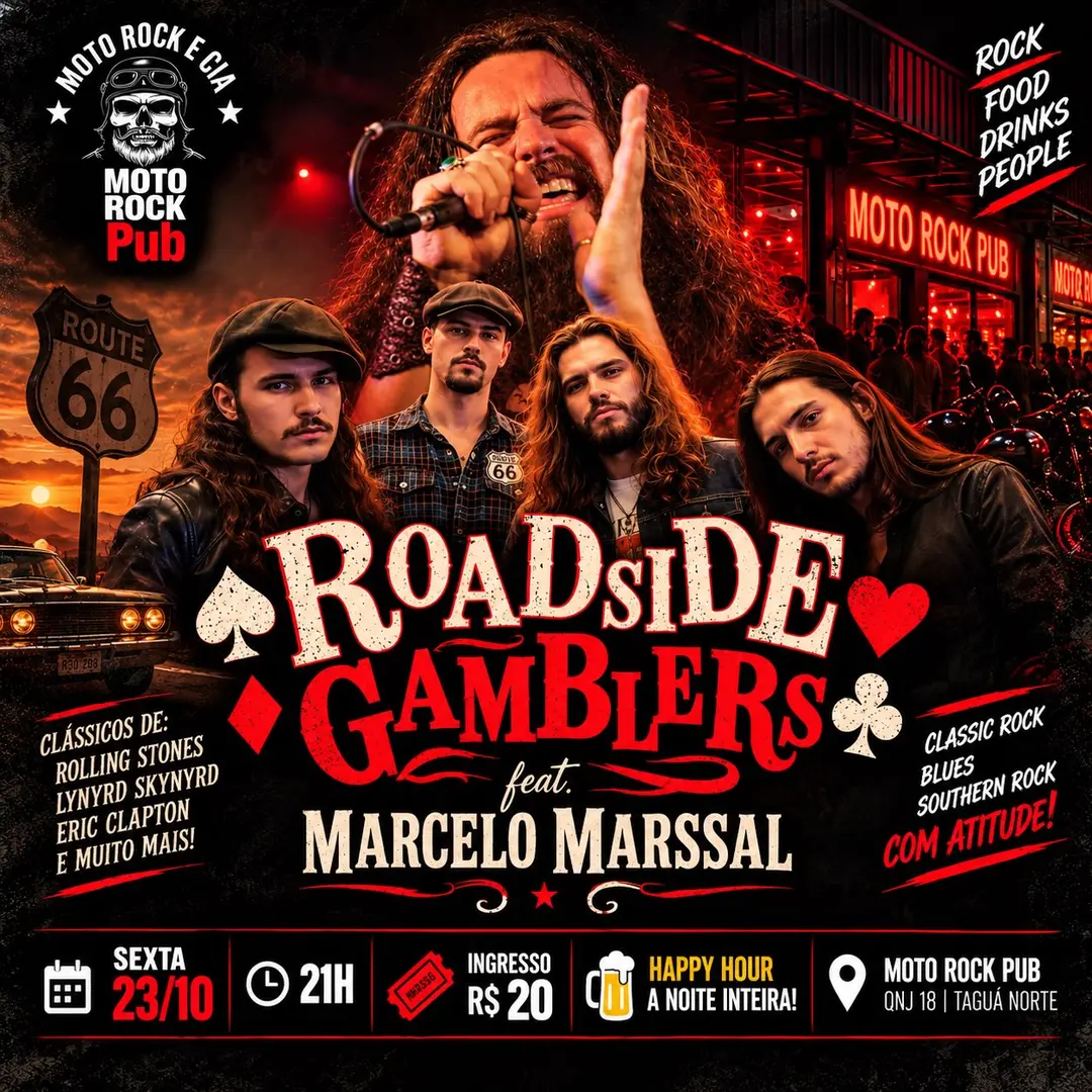 Flyer de Roadside Gambles e Marcelo Marssal