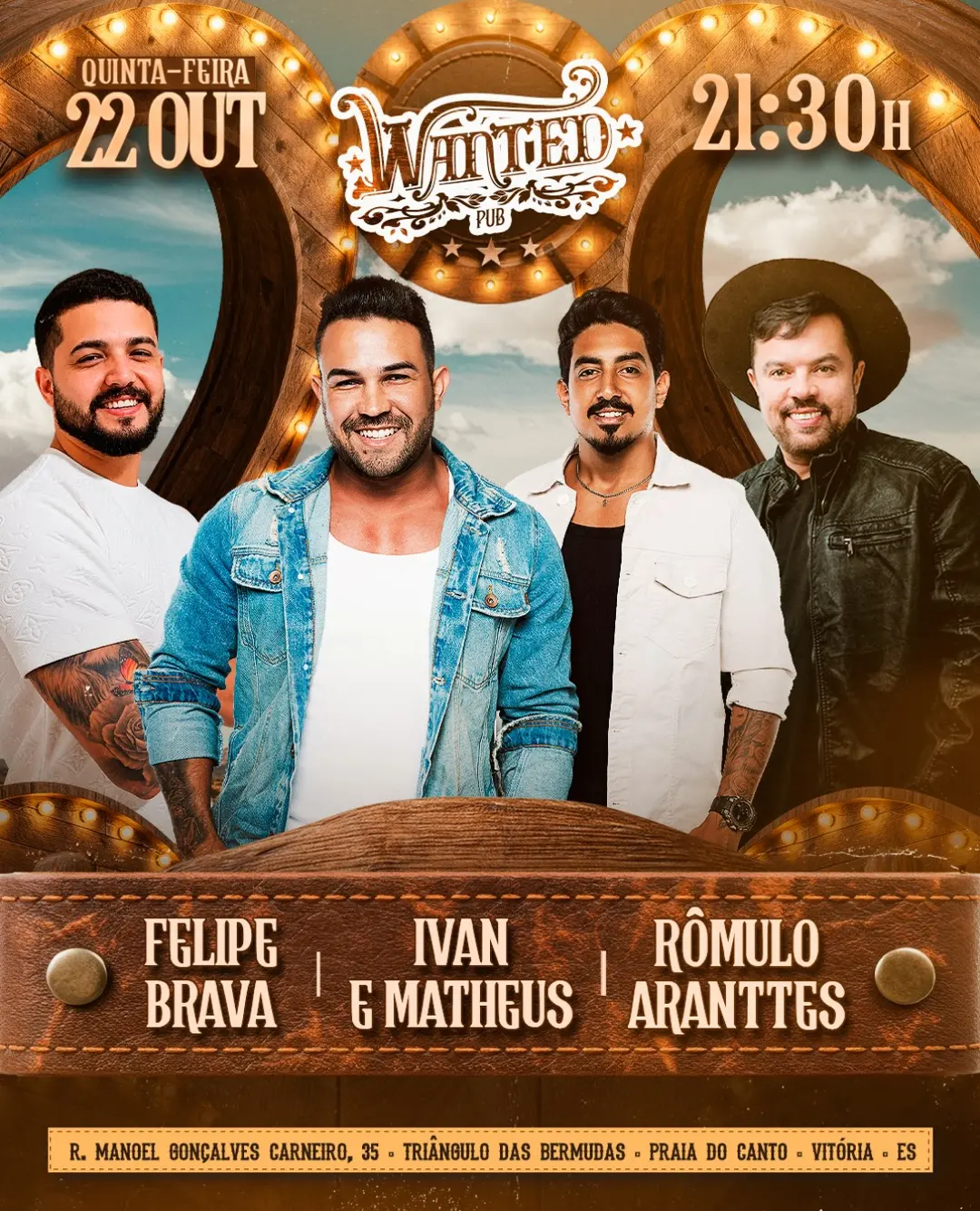 Flyer de Ivan, Matheus, Felipe Brava e Rômulo Arantes