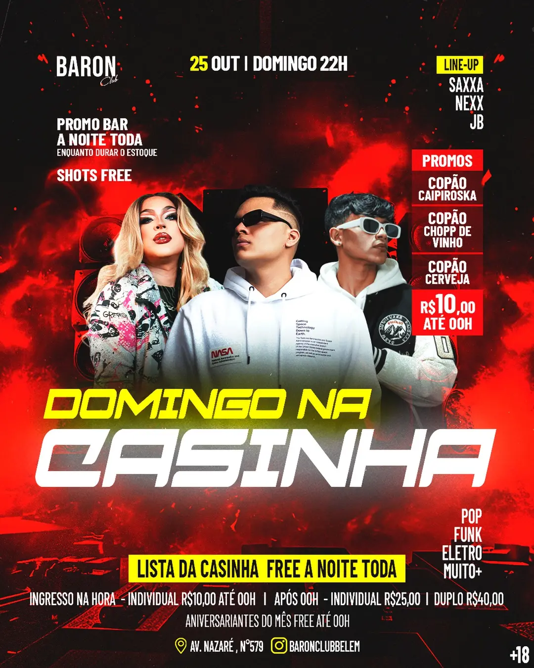 Flyer de SaXxa Beebe (Saquixa), Nexx e Jbdj