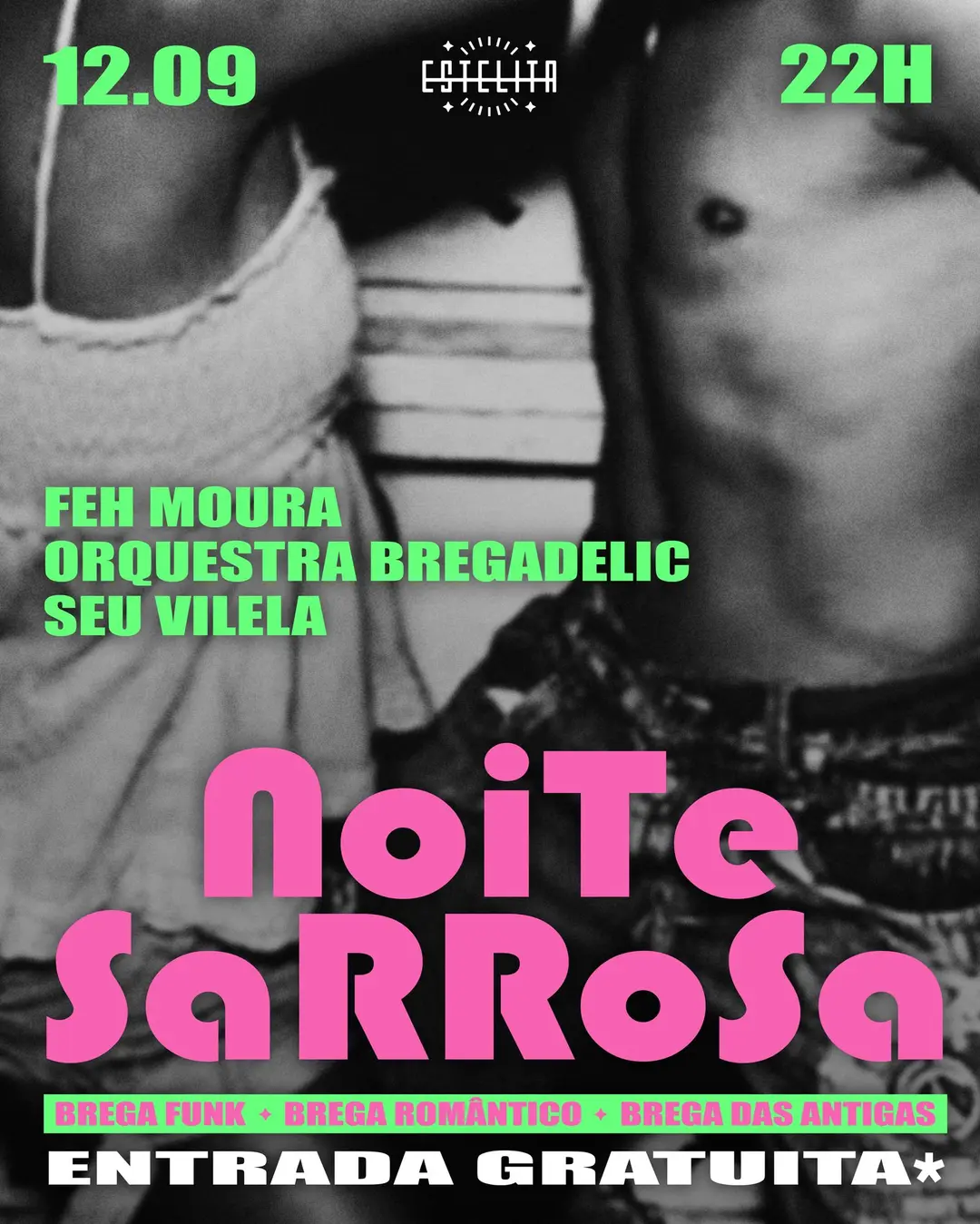 Flyer de Bregadelic, Feh Moura, seuvilela e Orquestra Bregadelic