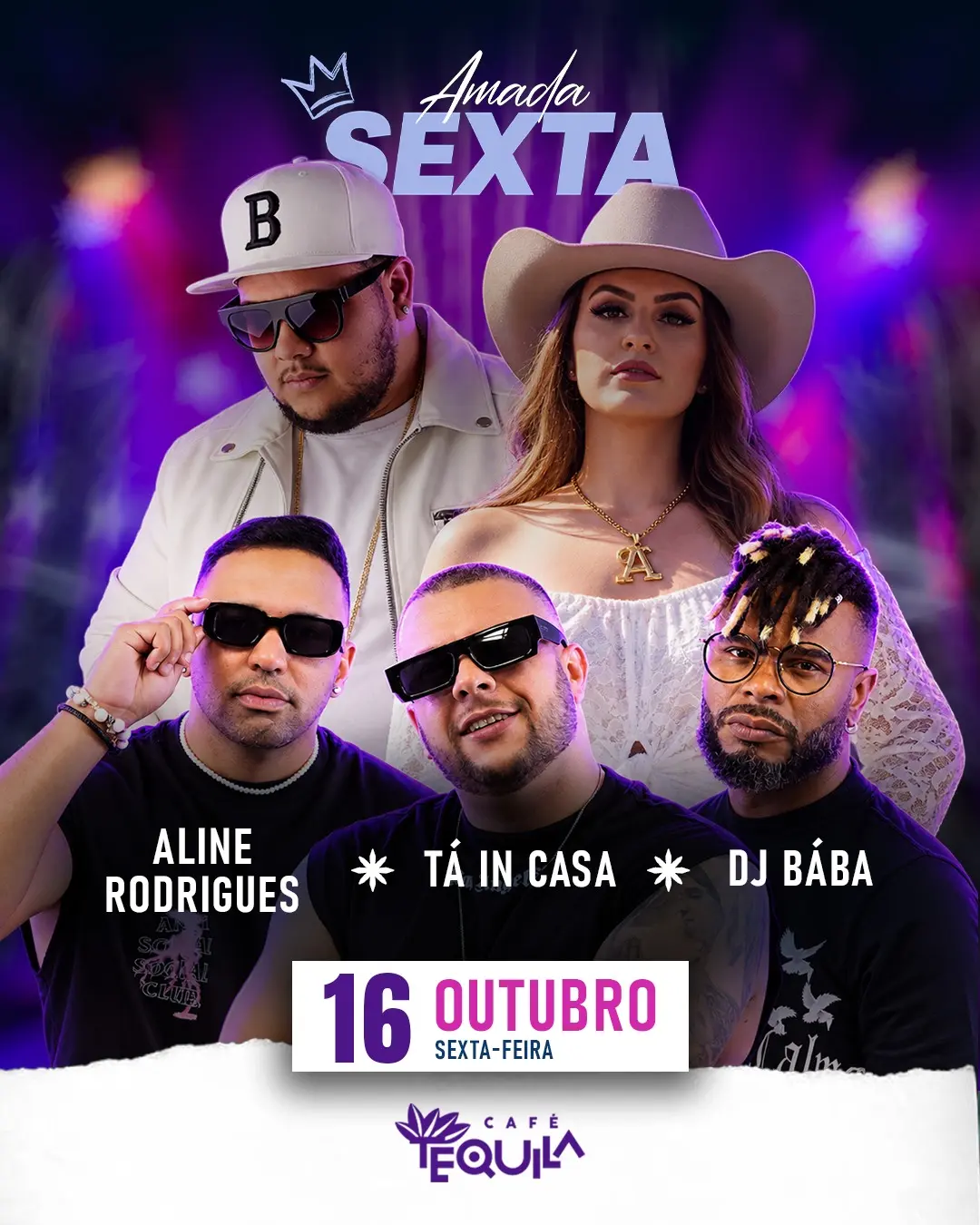 Flyer de Ta In Casa, Tiago Andrade Silva e Aline Rodrigues