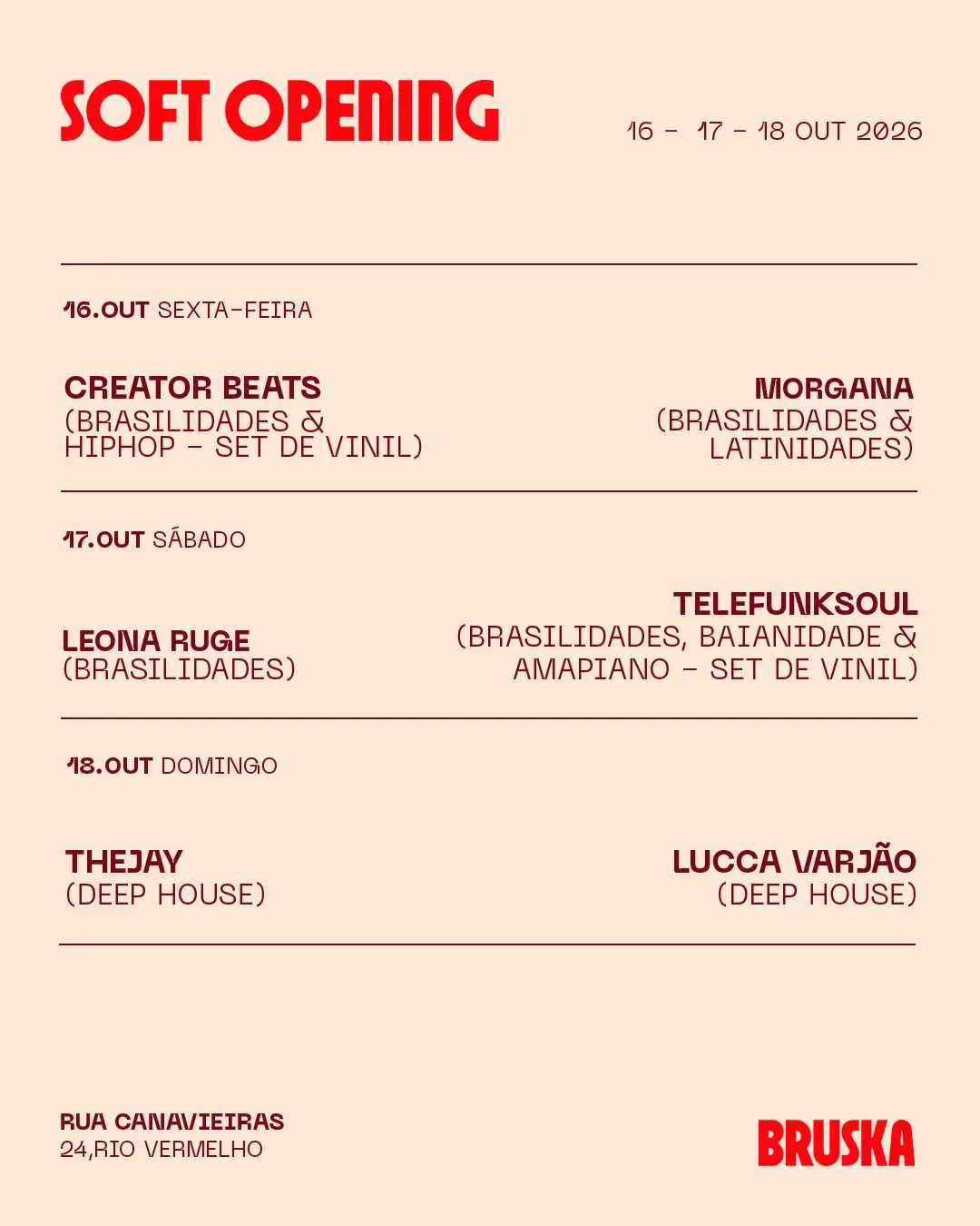 Flyer de Mauro Abreu, Leona Ruge e Carol Dantas
