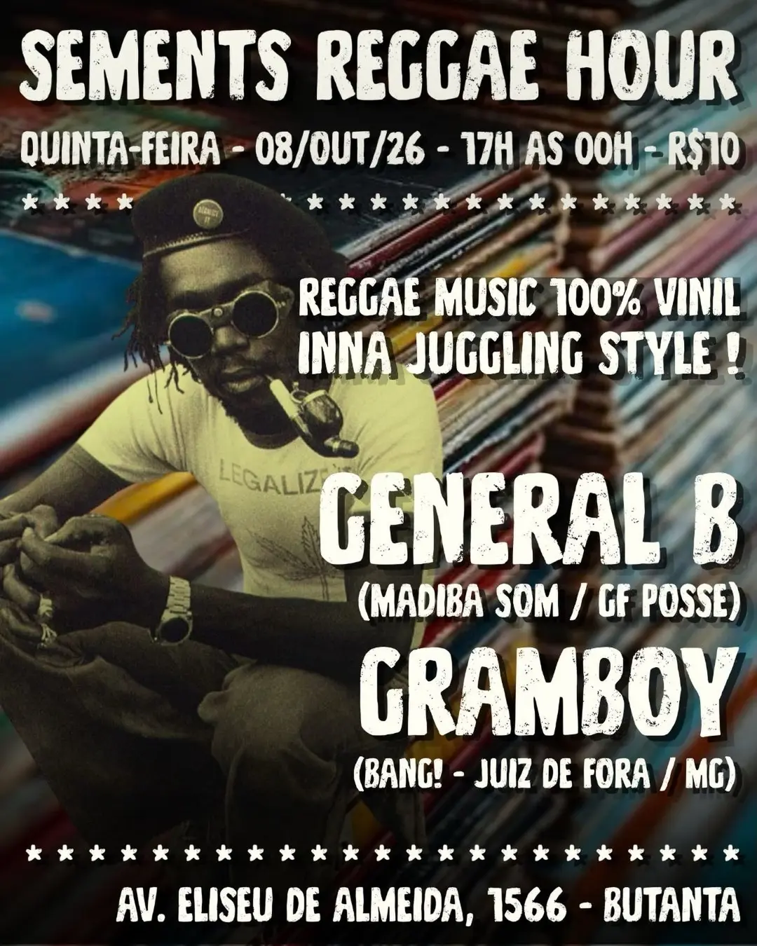 Flyer de Raphael Damião (General B), ReggaeHour e gramboygrave