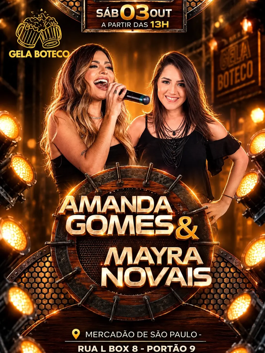 Flyer de Amanda Gomes e Mayra Novais