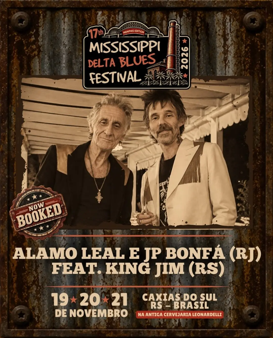 Flyer de King Jim e Alamo Leal & JP Bonfá