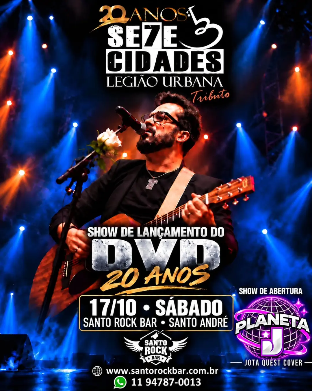 Flyer de Jota Quest Cover Brasil e Sete Cidades