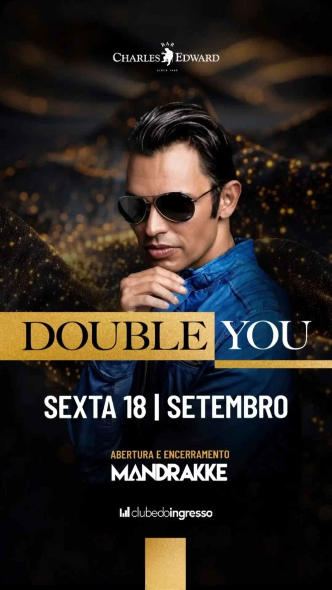 Flyer de Banda Mandrakke, Lú Miezza, Double You e mais 1 artista