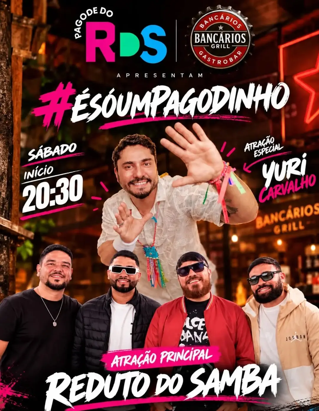 Flyer de Yuri Carvalho, Axé do Yuri e Grupo RDS
