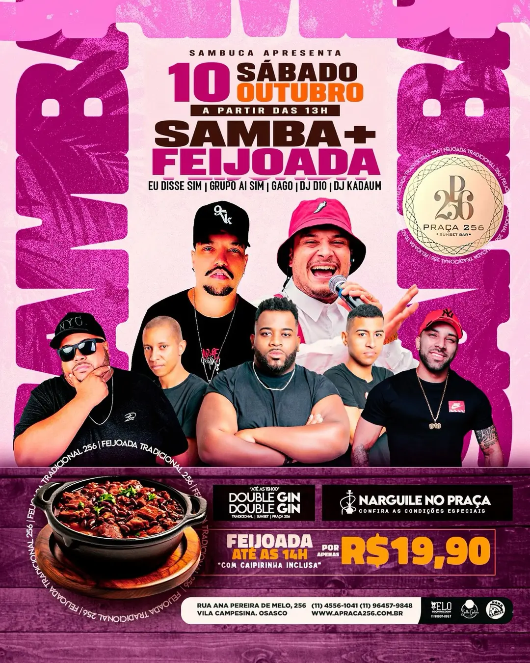 Flyer de Grupo Aí Sim 2011, Eu Disse Sim, Gago e mais 2 artistas
