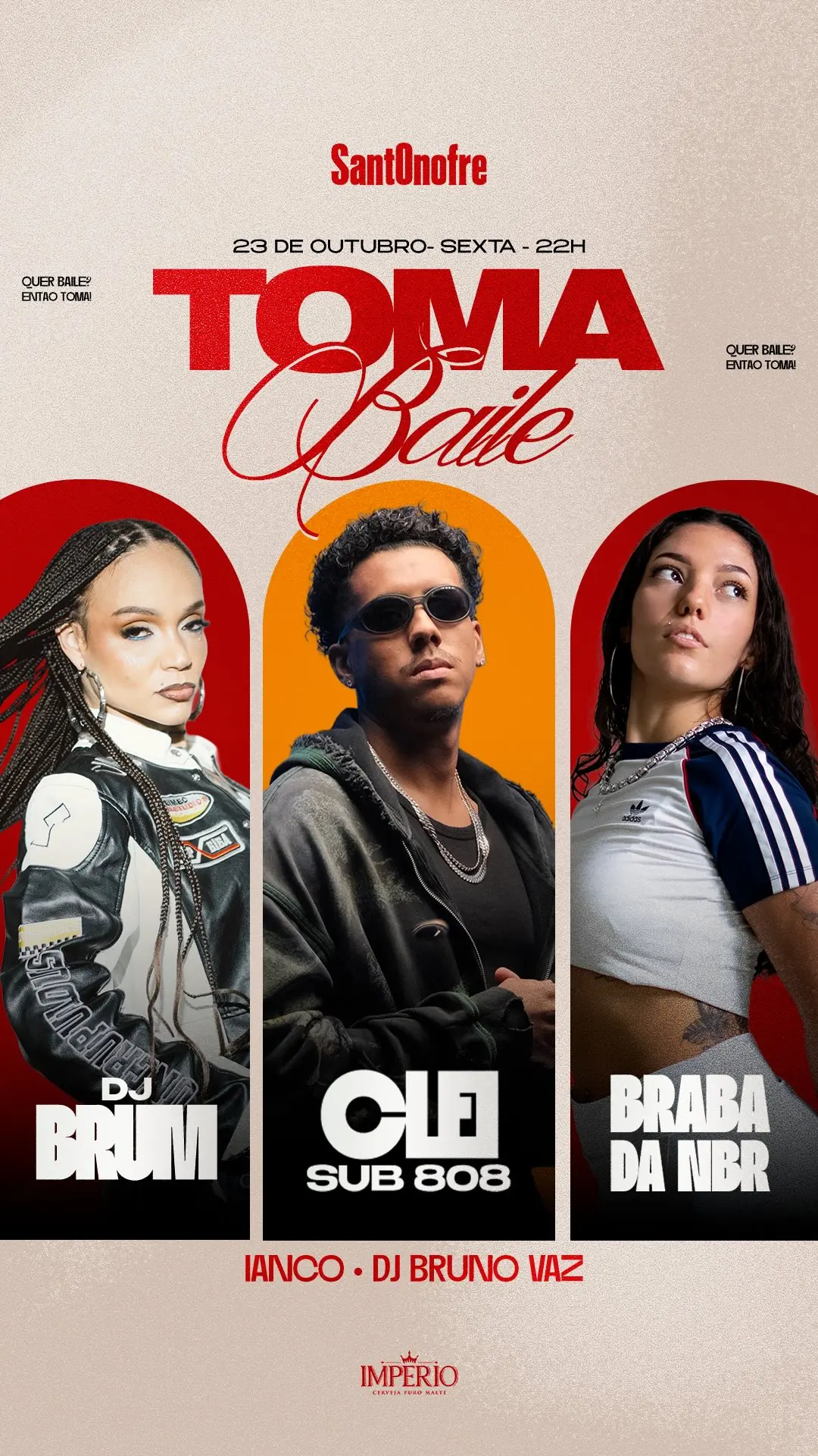 Flyer de DJ Brum, Braba da NBR e Oclei